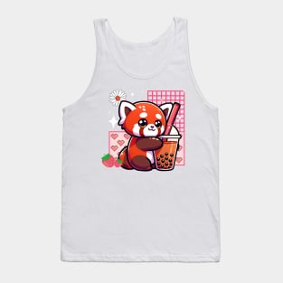 Red Panda Boba Tank Top